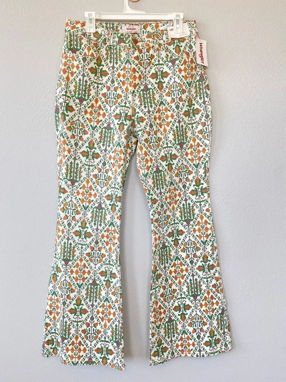 Wrangler Fierce Flare Vintage Garden Floral Jeans Size 12 31x32 Wester Cottage